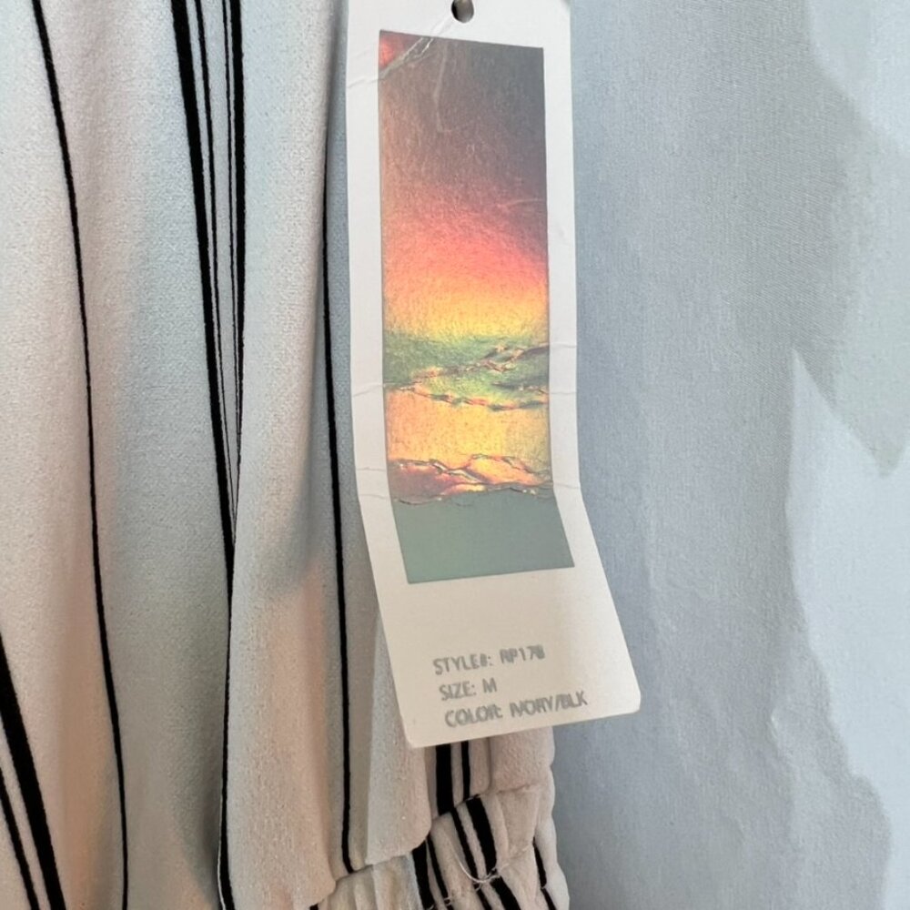 Cisono Jumpsuit Vertical Stripes Drawstring Waist Sleeveless - Picture 7 of 15